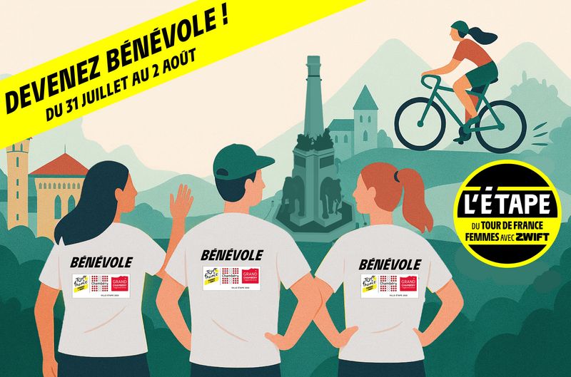 Visuel t-shirts bénévole Etape du Tour de France Femmes 2025