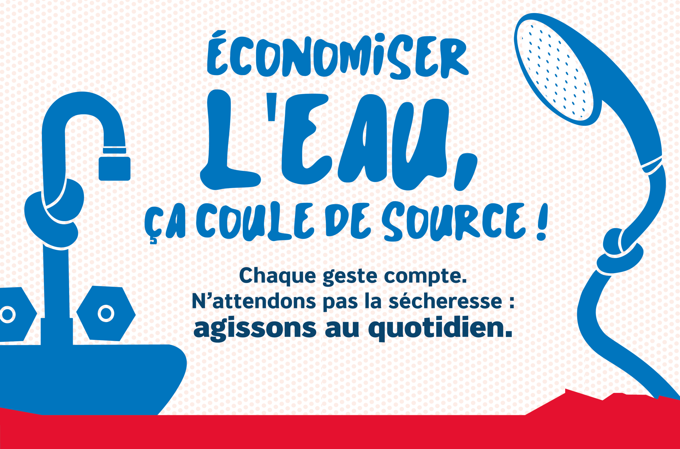 affiche incitant à réduire sa consommation d'eau