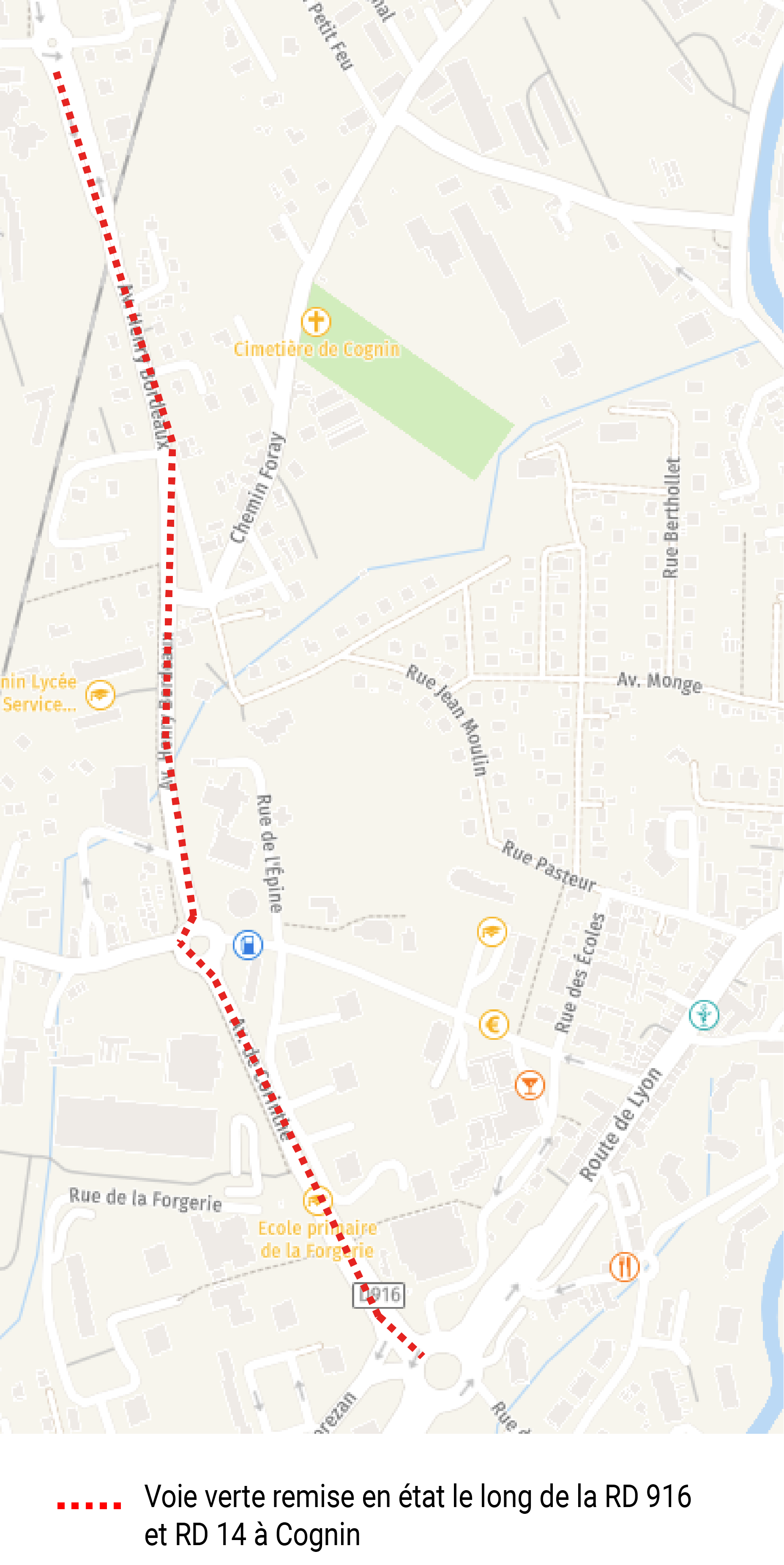 Plan des travaux sur une piste cyclable
