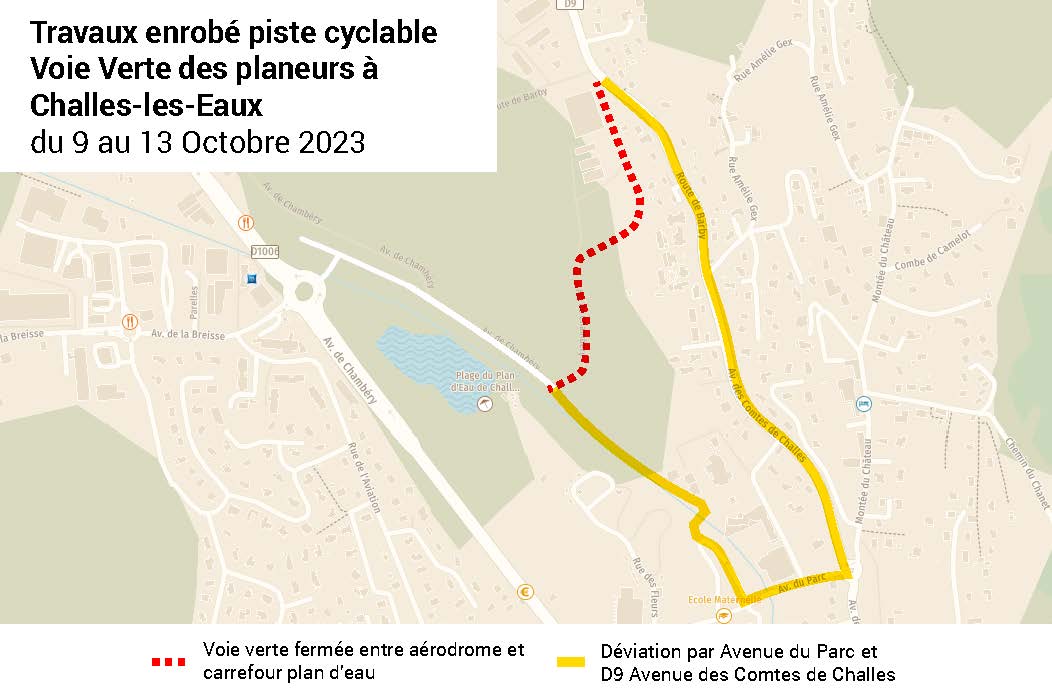 Plan expliquant la déviation suite travaux