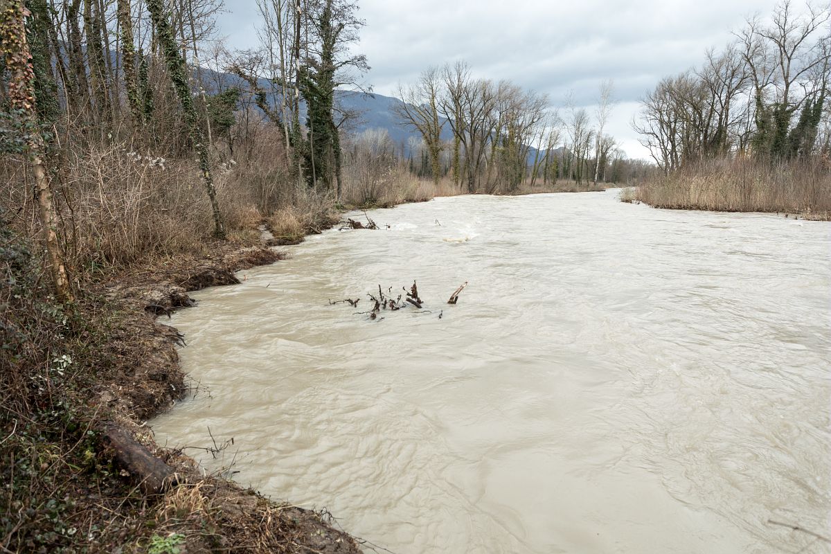 Une rivière en crue.