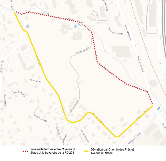 Plan des travaux sur une piste cyclable