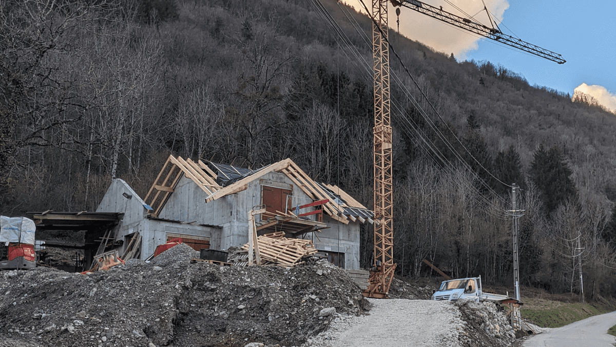 chantier de construction d'une maison